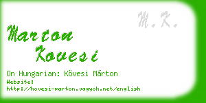 marton kovesi business card