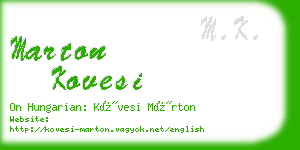 marton kovesi business card